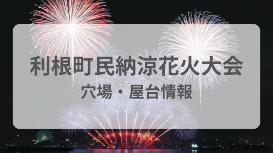 利根町民納涼花火大会　屋台　穴場　駐車場　雨　中止　延期　台風